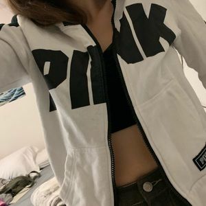 full zip PINK sweater